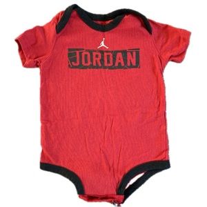 Jordan Baby Size 6-9 Months Red Black Onesie